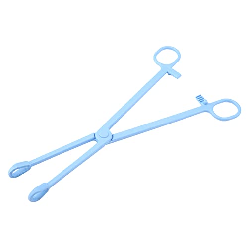 Reptile Feeding Tongs Blue Plastic Snake Lizard Clamps 24.5cm Wide Grip Safe Handling Tool for Pet Owners Breeders Amphibian Terrarium Enthusiasts