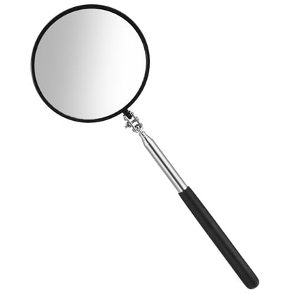 Telescoping Inspection Mirror, 360 Rotation Flexible Inspection Mirror Circular Inspection Mirror with Retractable Handle Round Inspection Mirrors for Checking Vehicle Condition(Dia-4 Inch) - size: Dia-4 Inch