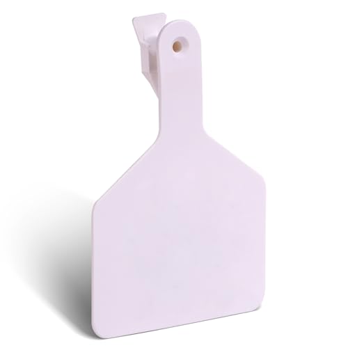 50 Pcs Cattle Ear Tags Blank One-Piece Z Tags for Cattle (White) | Ear Tags for Cow, Goat, Sheep, Calves, Horse, Hog, Dog, Pigs, Farm Livestock & Animal ID Identification Management Tags - color: White
