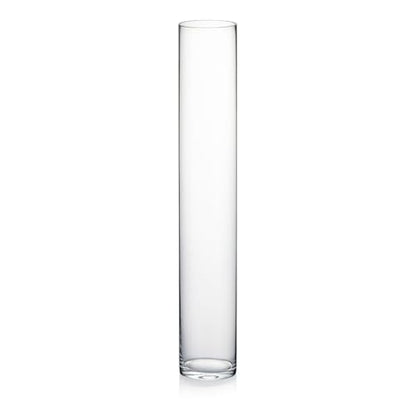 WGVI Quality Thick Weighted Tall Clear Cylinder Glass Vases, 4" W x 24" H, Flower Arrangement Floating Candle Holders Wedding Centerpieces Event Floral Container Tabletop Display Décor, 1 Piece - size: 4"x24"H