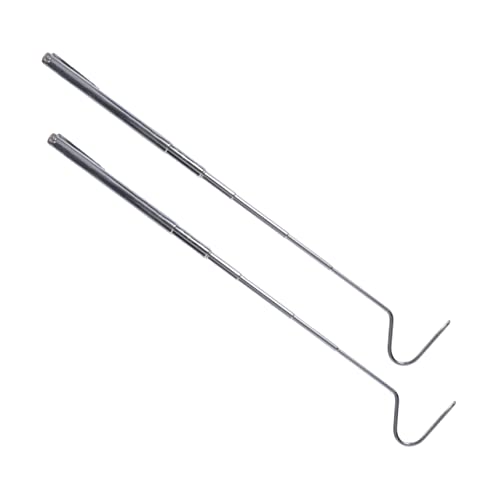 GALPADA 2pcs Stainless Steel Telescoping Snake Hook for Safe Handling of Snakes and Reptiles Lightweight and Reptile Catching