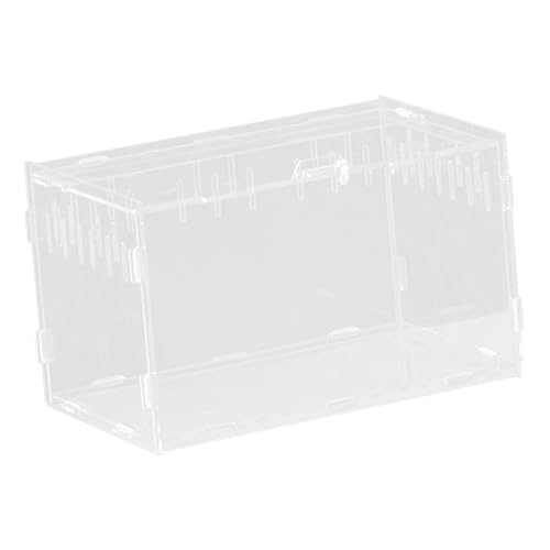 Reptile Breeding Box Terrarium Professional Clear Animal Habitat Cage with Ventilation Holes for Geckos Frogs Hermit Crabs- 25x15x15cm