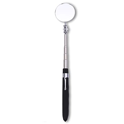 Inspection mirror telescoping Round Mirror 20 lb telescopic magnet, 85mm/50mm round mirror set Inspection Tool for Checking Vehicle, Observing Eyelashes Mouth and Other Small Parts Extended