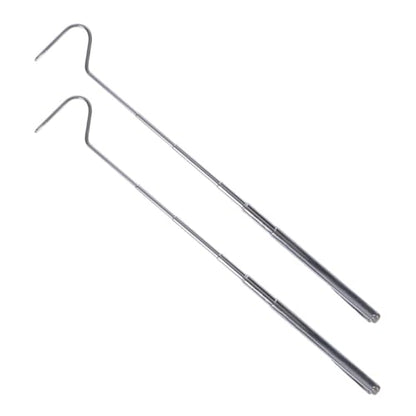 PRETYZOOM 2pcs Stainless Steel Retractable Snake Hook 71cm Snake Grabber Reptile Catching Tool for Safe Handling and Reptiles