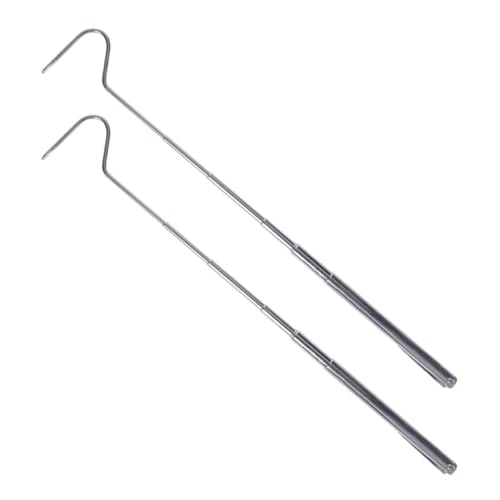 DOITOOL 2pcs Stainless Steel Snake Catching Hooks 71cm Retractable Reptile Handling Tools for Safe Snake Removal and Capture