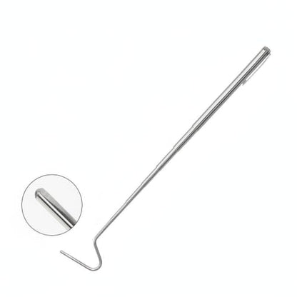 Telescopic Snake Hook, Stainless Steel Extendable Reaching Tool for Reptile Enclosures, 28-Inch (1 PC)