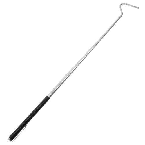 ABOOFAN Retractable Stainless Steel Snake Hook Adjustable Long Handle Portable Reptile Catching Tool for Snake Handling and Reptile Care