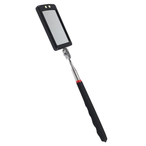 Extendable Inspection Mirror, 360-Degree Rotation LED Inspection Mirror | Telescoping Mirror for Mechanic Checking Vehicle and Extra Viewing - size: 1 Pack