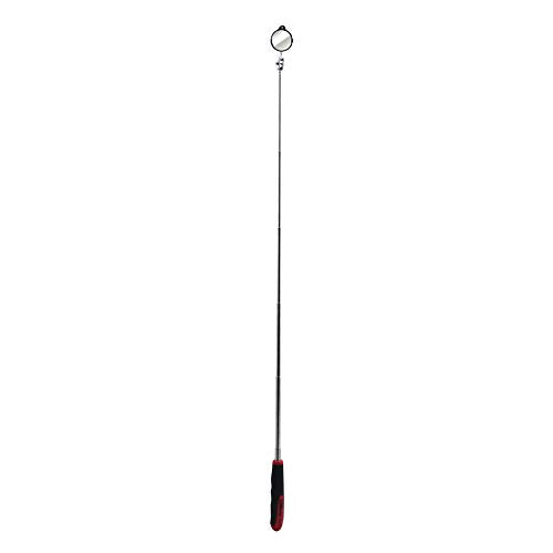 Ullman Devices HTE-LT2 Round Inspection Mirror - Swivel Free LED Telescopic Mirror with Quick Release Tab, Stainless Steel Handle - size: Diameter: 1-3/8", Length: 6-1/2" to 35"