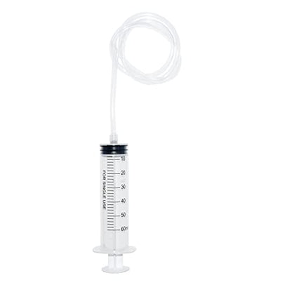 Karlling 60 ML CC Large Plastic Syringe Without Needle for Liquid Nutrient Measuring,Scientific Lab with 80cm Handy Tube - style: *60ML(1 Pack)