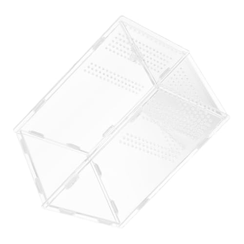 Kisangel Acrylic Reptile Egg Box Turtle Enclosure Tarantula Habitat Reptile Feeder Box Lizard Food Container Insect Feeding Lock