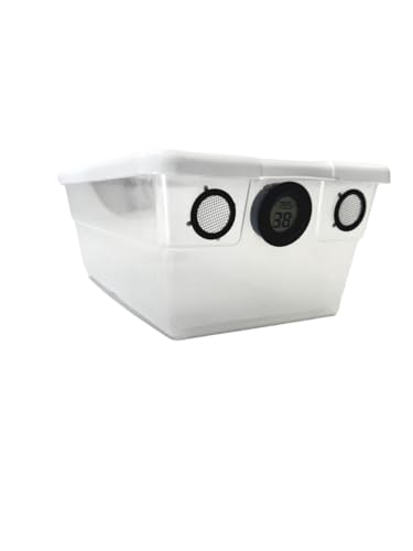 Vented Vivarium Enclosure 6 Quart Terrarium with Black Vents, Temperature & Humidity Sensor for Reptiles, Isopods, Small Bugs