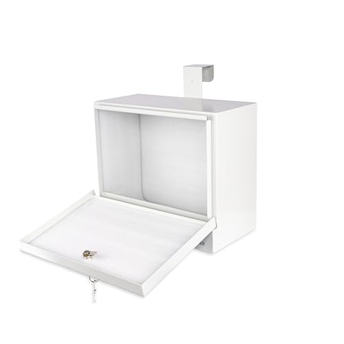 POCHAR Stainless Steel Door-Hanging Specimen Lock Box for Medical Labs | Lockable Specimen Collection Boxes for Specimen Handling and Storage, Under the Door Drop Box for Clinics, Medical Offices