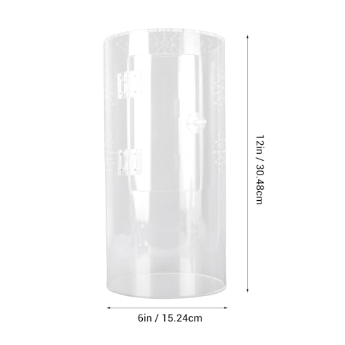 Fockety Tall Arboreal Tarantula Enclosure, Acrylic Reptile Terrarium with Front Opening Door for Jumping Spiders Lizards Snails, 6 x 6 x 12in, 360 Degree Visibility, Secure Latch Design