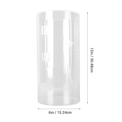 Fockety Tall Arboreal Tarantula Enclosure, Acrylic Reptile Terrarium with Front Opening Door for Jumping Spiders Lizards Snails, 6 x 6 x 12in, 360 Degree Visibility, Secure Latch Design