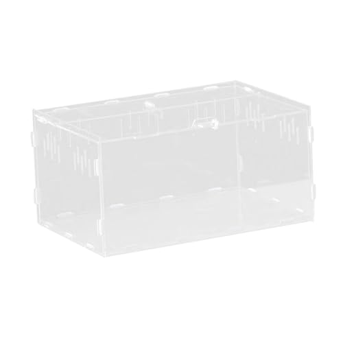 Reptile Breeding Box Terrarium Professional Clear Animal Habitat Cage with Ventilation Holes for Geckos Frogs Hermit Crabs- 30x20x15cm