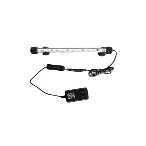 11.5 inches LED Aquarium Light, 6W Fish Tank Light Underwater Light Submersible Crystal Glass Lights, 9.2ft/2.8m Long Wire Length, White - size: 11.5 inch