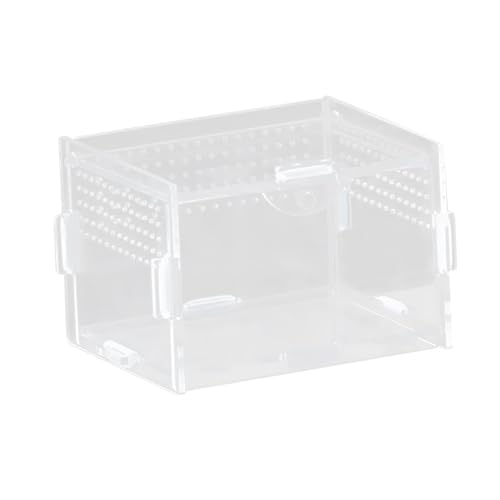 Reptile Breeding Box Acrylic Terrarium Container with Ventilation Holes for Snakes Turtles Chameleons Frogs Geckos Small Animal Habitat- 10x8x7cm