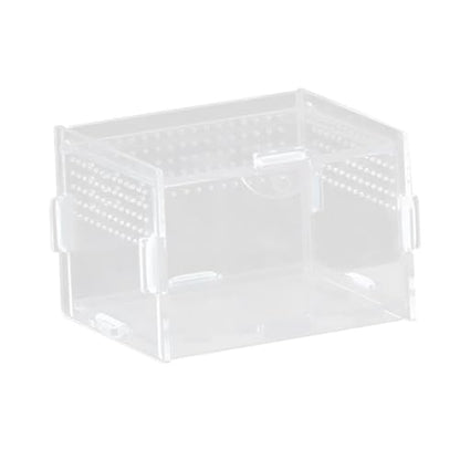 Reptile Breeding Box Acrylic Terrarium Container with Ventilation Holes for Snakes Turtles Chameleons Frogs Geckos Small Animal Habitat- 10x8x7cm