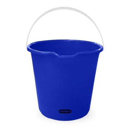 Superio 2.75 Gallon Bucket, Plastic Cleaning Pail with Handle, Car Wash Bucket, Small Utility Bucket for Mopping, Fishing, Camping & Household Use, Durable, Blue - 1 Pack - color: Blue, size: 1 Pack