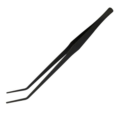 15 Inch Black Curved Aquarium Tweezers Stainless Steel With Rust Proof Carbonized Coating Reptile Feeding Tongs For Aquatic Plants Lizards Spiders Snakes Geckos
