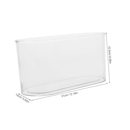 Happyyami Transparent Aquarium Shatterproof Fish Bowl for Turtle Reptile Shrimp Crab Stylish Long Vase Plant Holder for Low-Maintenance Pet Habitat Easy Cleaning