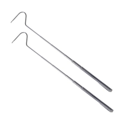 FAVOMOTO 2pcs Retractable Stainless Steel Snake Grabber Hooks Heavy Duty Snake Catching Tool for Reptile Handling and Safe Removal with Easy Grip Handles