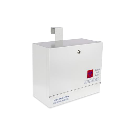 POCHAR Stainless Steel Door-Hanging Specimen Lock Box for Medical Labs | Lockable Specimen Collection Boxes for Specimen Handling and Storage, Under the Door Drop Box for Clinics, Medical Offices