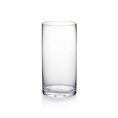 WGVI Quality Thick Weighted Clear Cylinder Glass Vases, 4" W x 8" H, Flower Arrangement Floating Candle Holders Wedding Centerpieces Terrarium Planter Floral Pen Brush Storage Container, 1 Piece - size: 4"x8"H
