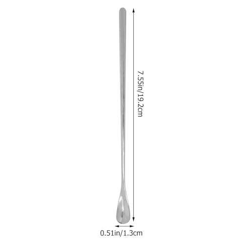 POPETPOP Sturdy Stainless Steel Feeding Spoon Small Pet Food Scoops for Gecko Lizard - color: As Shown
