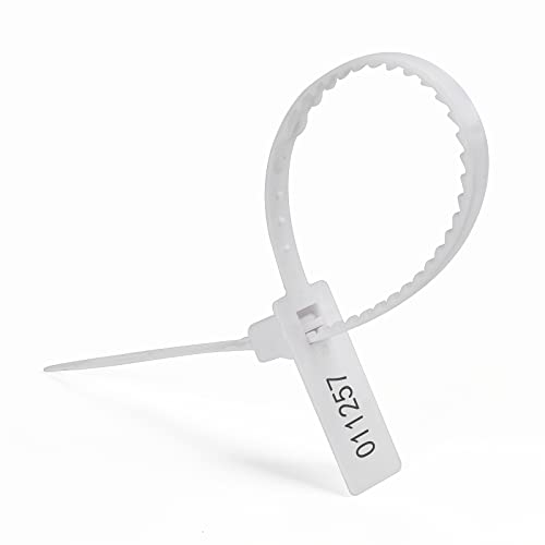 Heavy Duty Plastic Security Seal - Self Locking Tamper Evident Shipping Tags, Numbered Pull Tight Securing Straps for Truck Trailer, Length 337 mm 13.2" (White 1000 PCS) - color: White, size: 1000 PCS
