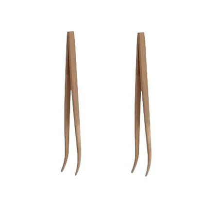 2Pcs 28cm Wood Color Angled Reptile Feeding Tongs Tweezers Bamboo Eco-Friendly Feeding Tool, Reptiles and Amphibians, Reptile Terrariums