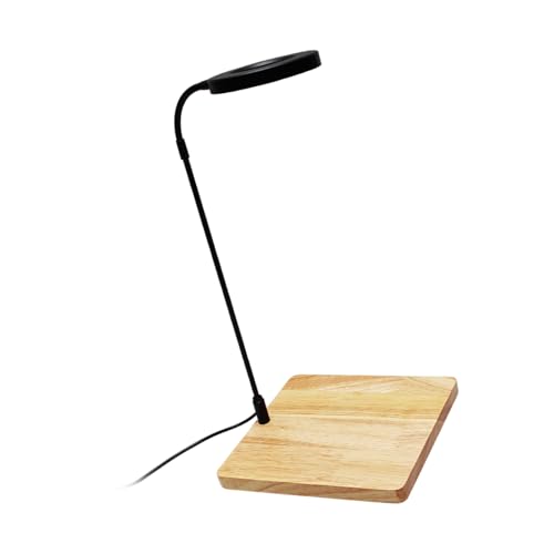 Rotating LED Aquariums Light with Wood Stand for Fishtanks and Potted Plant Terrariums Landscaping Lighting Supply - L 25CM - size: L 25CM