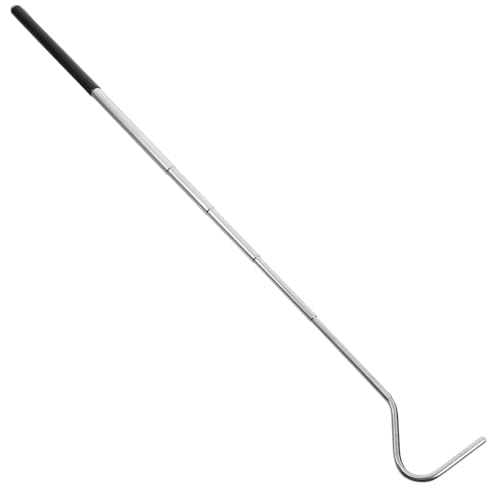 Retractable Stainless Steel Snake Hook Extendable Long Handle Reptile Catching Tool for Safe Snake Handling and Capturing