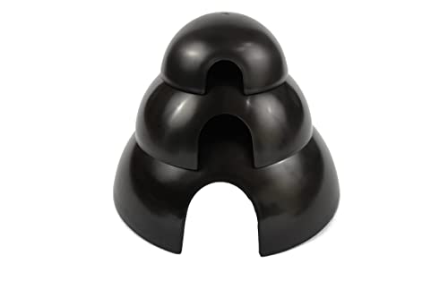 Large Round Reptile Hide 10x3 for Bearded Dragon, Corn Snake, Ball Python, Crested Gecko, Leopard Gecko, Turtle, Tortoise, Frog - Black Plastic Material
