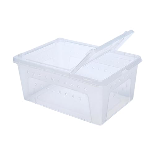 Reptile Reproduction Box Animal Housing Light Cage with Small Vents Control of Turtle Transport Container for Silk Worm, White - color: White