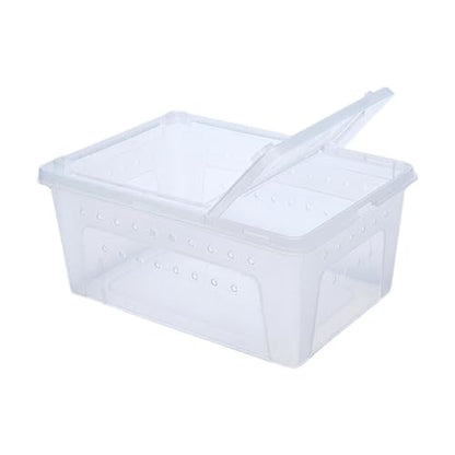 Reptile Reproduction Box Animal Housing Light Cage with Small Vents Control of Turtle Transport Container for Silk Worm, White - color: White