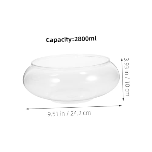 ibasenice 2Pcs Transparent Small Fish Tank Durable Aquarium for Goldfish Turtle and Small Reptiles Home Decor and Fish Breeding Box Capacity
