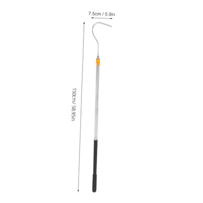 Stainless Steel Telescopic Snake Hook Adjustable Retractable Snake Catching Tool for Reptile Handling Collapsible Animal Catch Pole