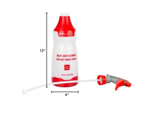 Maxshine 25oz Universal Red with Red & Grey Trigger Heavy Duty Spray Bottle – Chemical-Resistant Detailing Sprayer with Adjustable Nozzle & Ergonomic Trigger for Car Cleaning, Garage, Home - color: Red