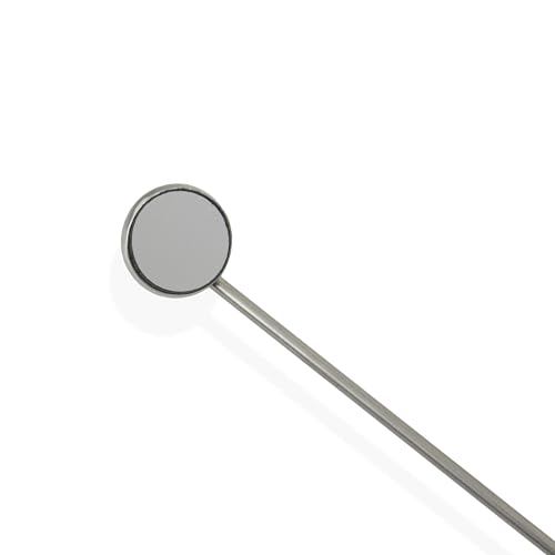 Laryngeal Oral Mirror No. 1 with Handle, 12MM Dia. Small Inspection Mirror for HVAC Tongue Mirror ENT Throat Mirror Automotive Mirror
