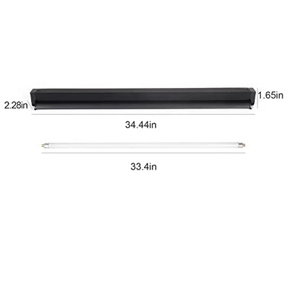 REPTI ZOO 39W Reptile T5 HO UVB Lighting Combo Kit, 34" Light Fixture Reptile Terrarium Hood, with Detachable Curved Reflector and 5.0 UVB T5 Lamp Bulb, ETL certificated - size: 39W