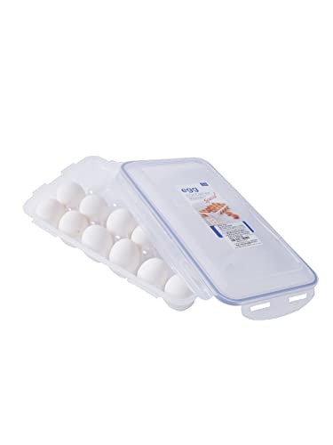 Lock & Lock HPL955 Egg Storer for 18 Eggs- Clear/Blue, 32 x 17.5 x 32 cm