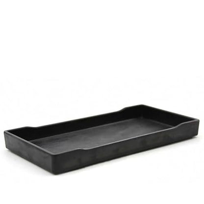 OMEM Reptile Bowl Large Food and Water Dish Enough Space Also Fit for Bath Simulated Wood Grain Surface (S, Black) - color: Black, size: S (Lot de 1)
