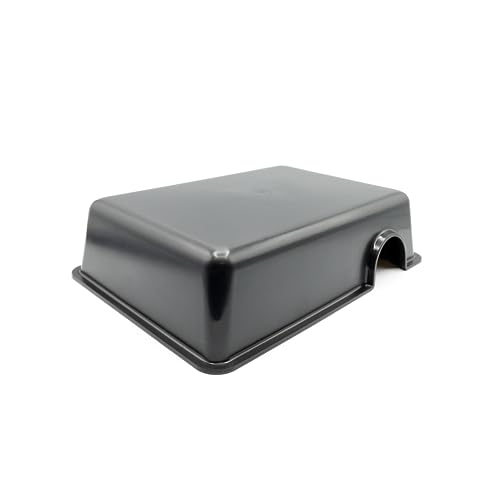 Pangea Reptile Hide Box (C- Medium), Black | Fits Most Standard Rack Units, Usable as Snake Tank Accessories, Good for Ball Python, Boas, Leopard Geckos, Kingsnake - size: C- Medium