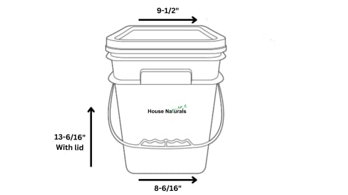 4 Gallon Square Food Grade Bucket Pail with Plastic Handles and Lid (Pack of 3) Made in USA containers (Aqua-White lids) - color: Aqua-white Lids
