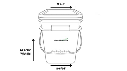 4 Gallon Square Food Grade Bucket Pail with Plastic Handles and Lid (Pack of 3) Made in USA containers (Gray) - color: Gray