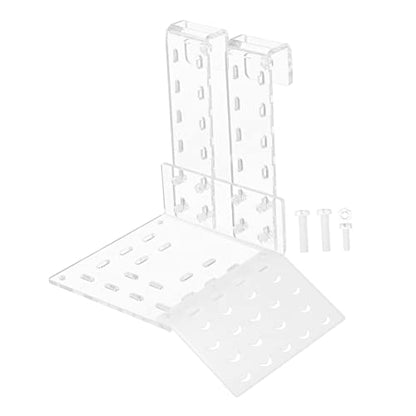 GALPADA Acrylic Turtle Basking Platform Wall Hooks Tortoise Floating Dock for Reptiles Climbing Ramp for Turtle Tanks - size: 17.5X15.5X12CM