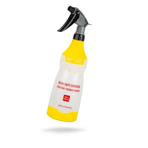 Maxshine 25oz Universal Yellow Heavy Duty Spray Bottle - Resistant Detailing Sprayer with Adjustable Nozzle & Ergonomic Trigger for Car Cleaning, Garage, Home - color: Yellow