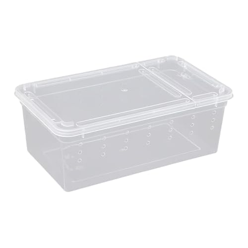Reptile Feeding Box,Transparent Terrarium Habitat Cage Breeding Box Hatching Container for Gecko Animal Cricket Lizard, Style D - size: Style D